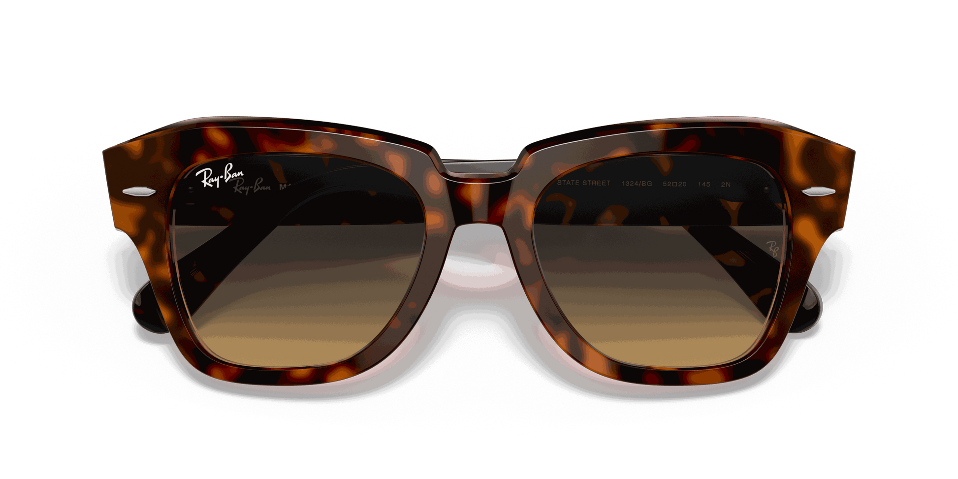 [Brown/Blue Gradient Lenses, Polished Havana On Transparent Pink Frame]