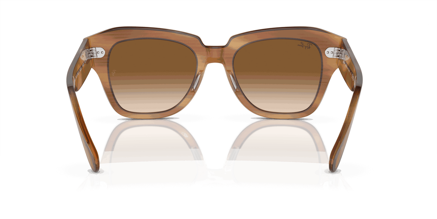 [Clear & Brown Lenses, Polished Striped Brown Frame]