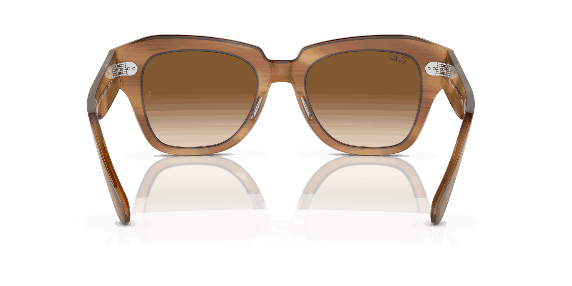 [Clear & Brown Lenses, Polished Striped Brown Frame]