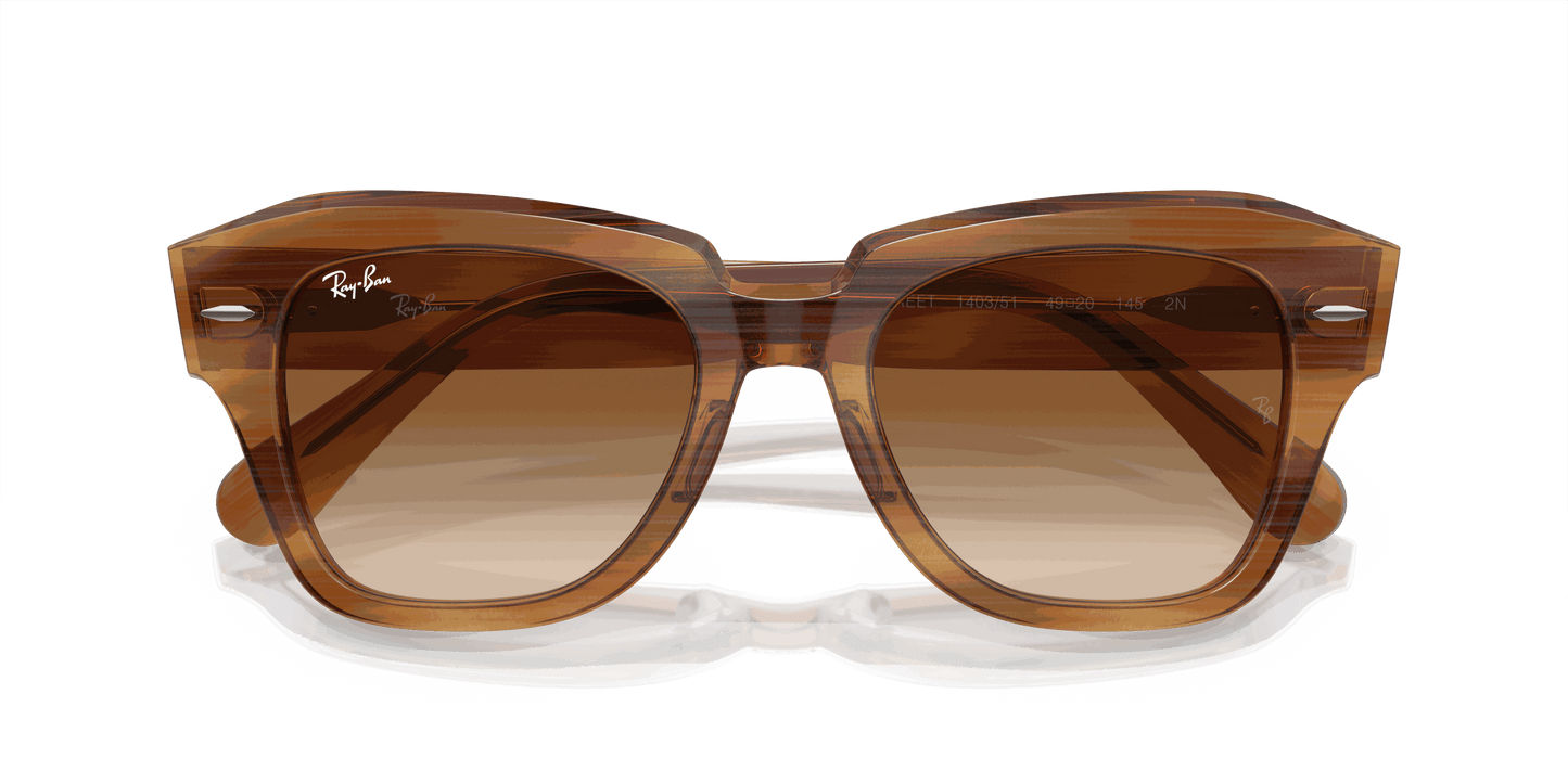[Clear & Brown Lenses, Polished Striped Brown Frame]