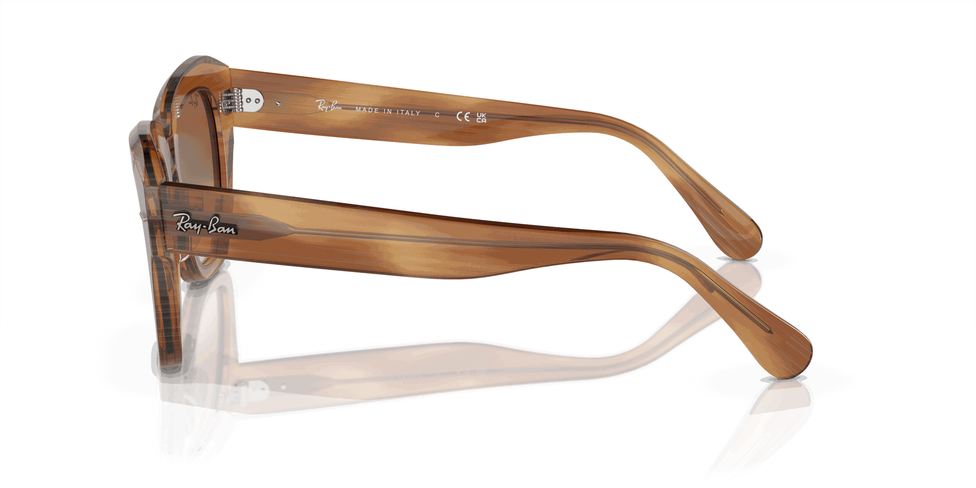 [Clear & Brown Lenses, Polished Striped Brown Frame]