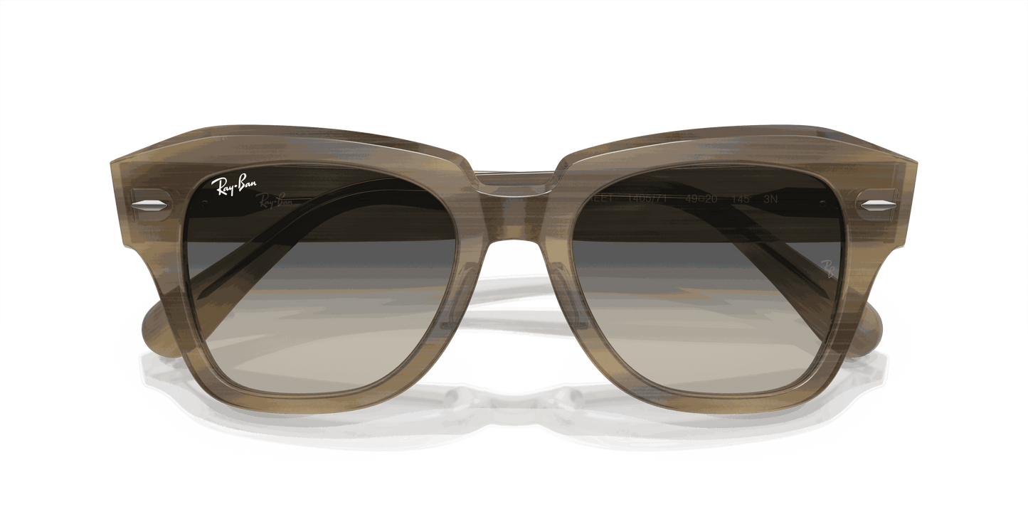 [Grey Lenses, Polished Striped Green Frame]
