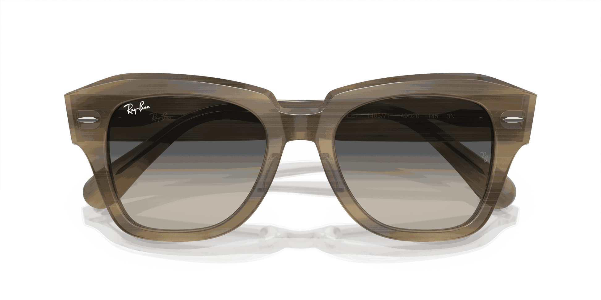 [Grey Lenses, Polished Striped Green Frame]