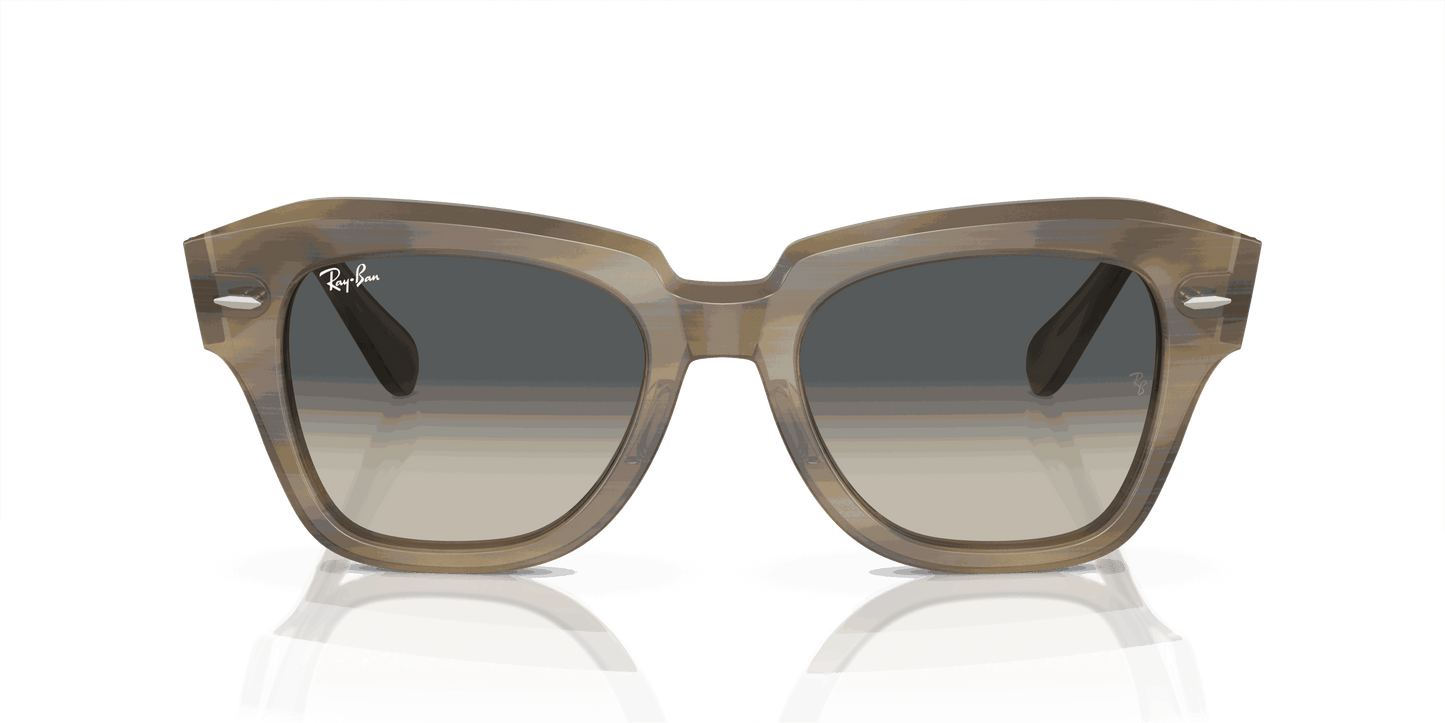 [Grey Lenses, Polished Striped Green Frame]