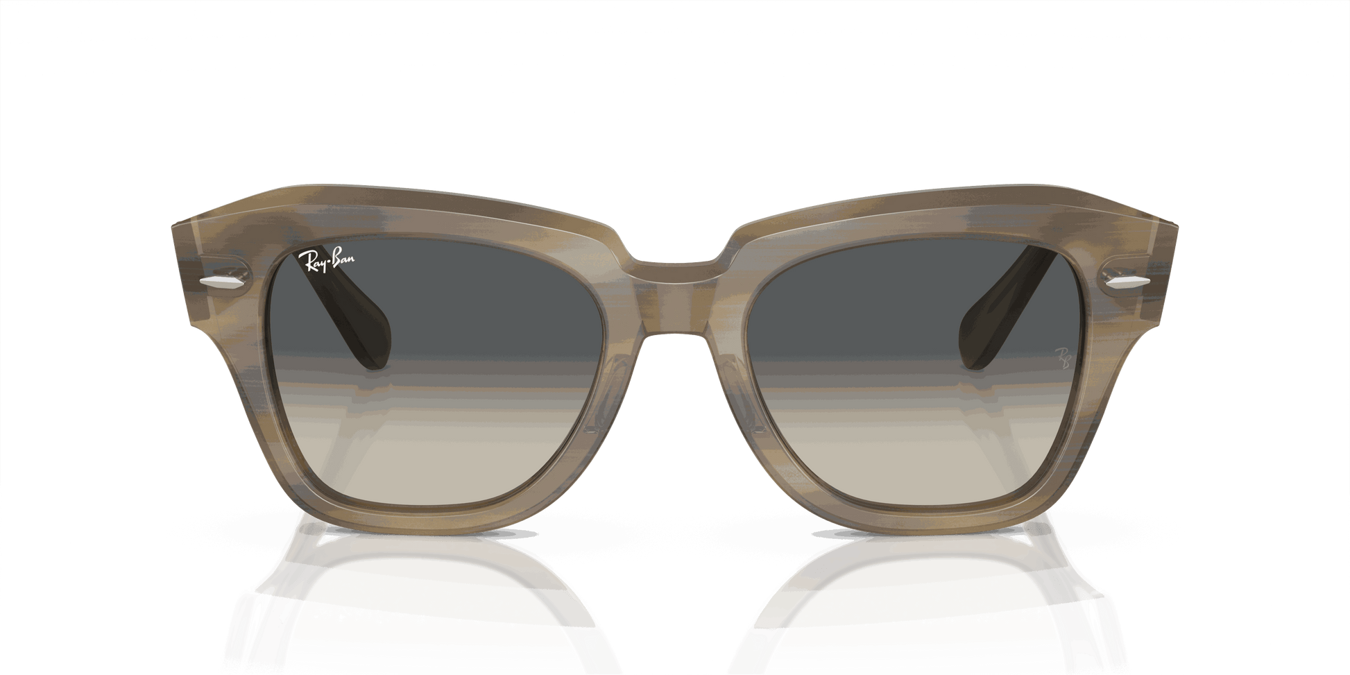 [Grey Lenses, Polished Striped Green Frame]
