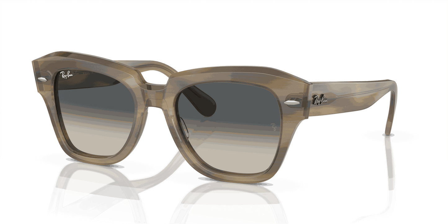 [Grey Lenses, Polished Striped Green Frame]