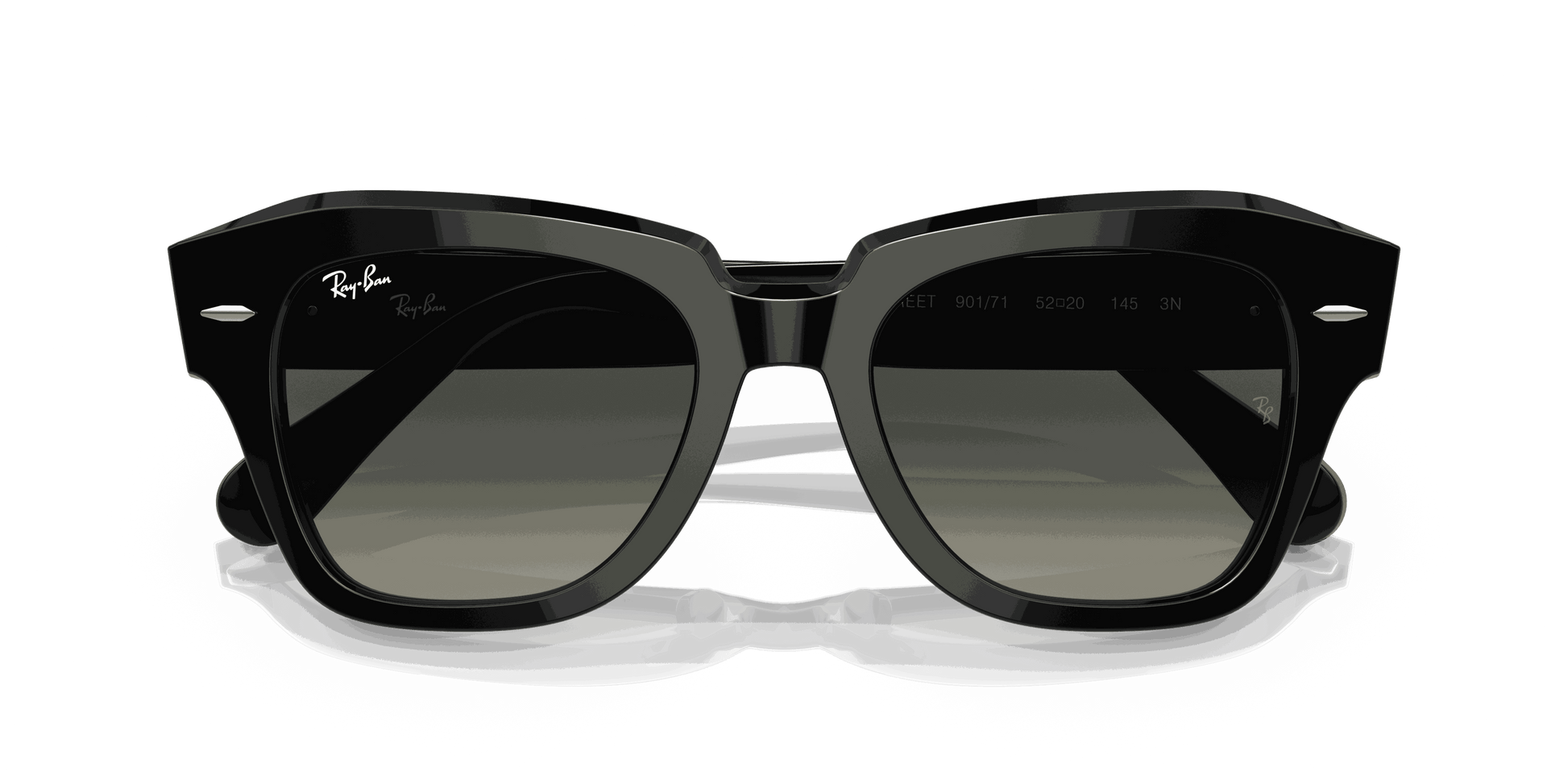 [Grey Lenses, Polished Black Frame]