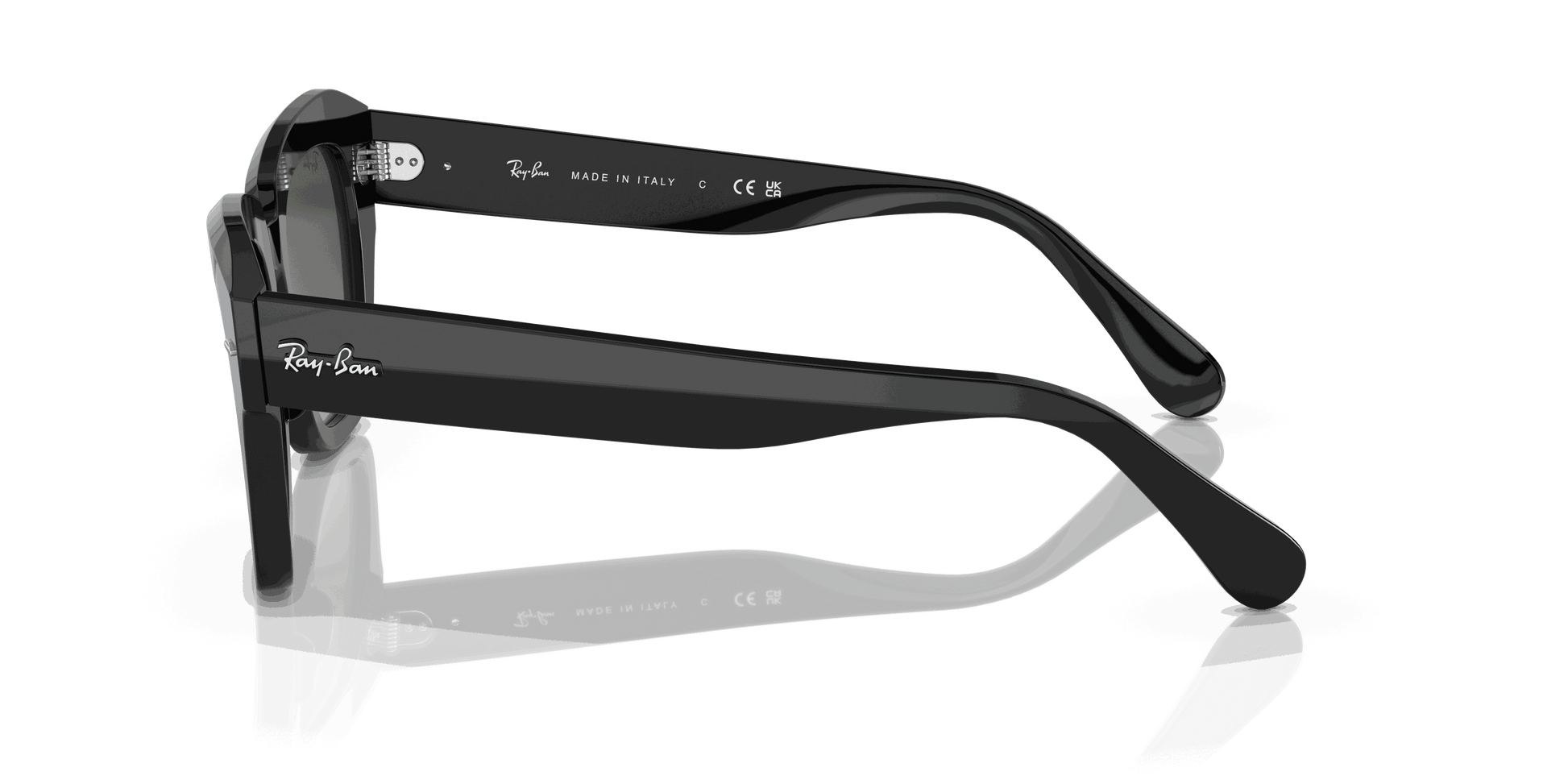 [Grey Lenses, Polished Black Frame]