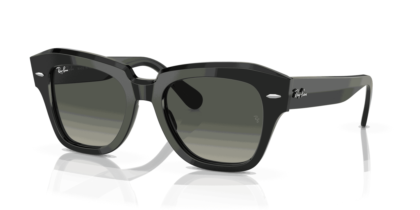 [Grey Lenses, Polished Black Frame]