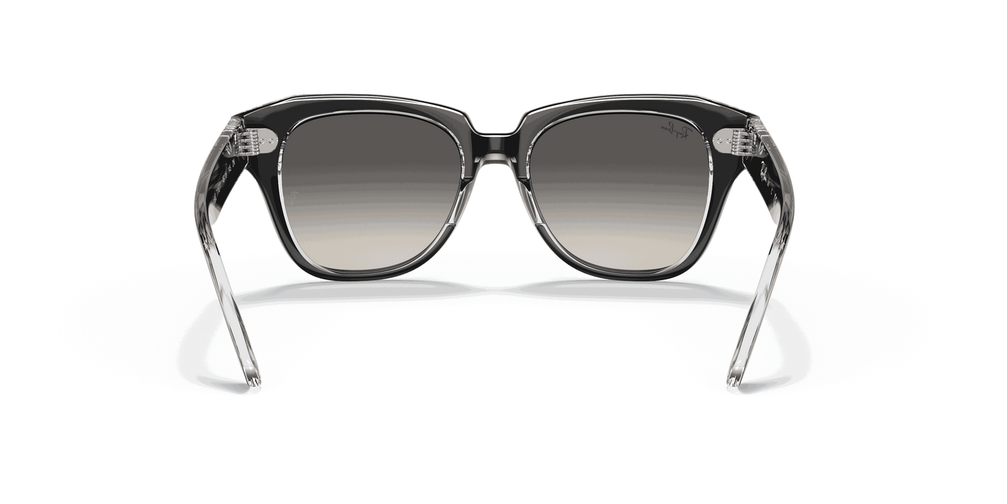 [Grey Gradient Lenses, Polished Black On Transparent Frame]