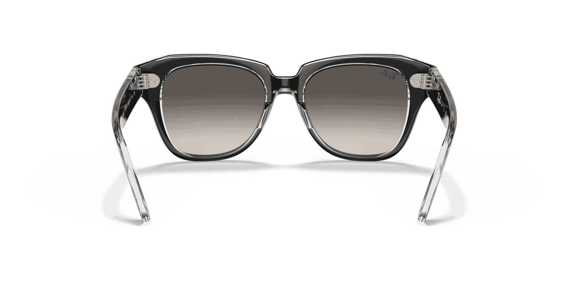 [Grey Gradient Lenses, Polished Black On Transparent Frame]