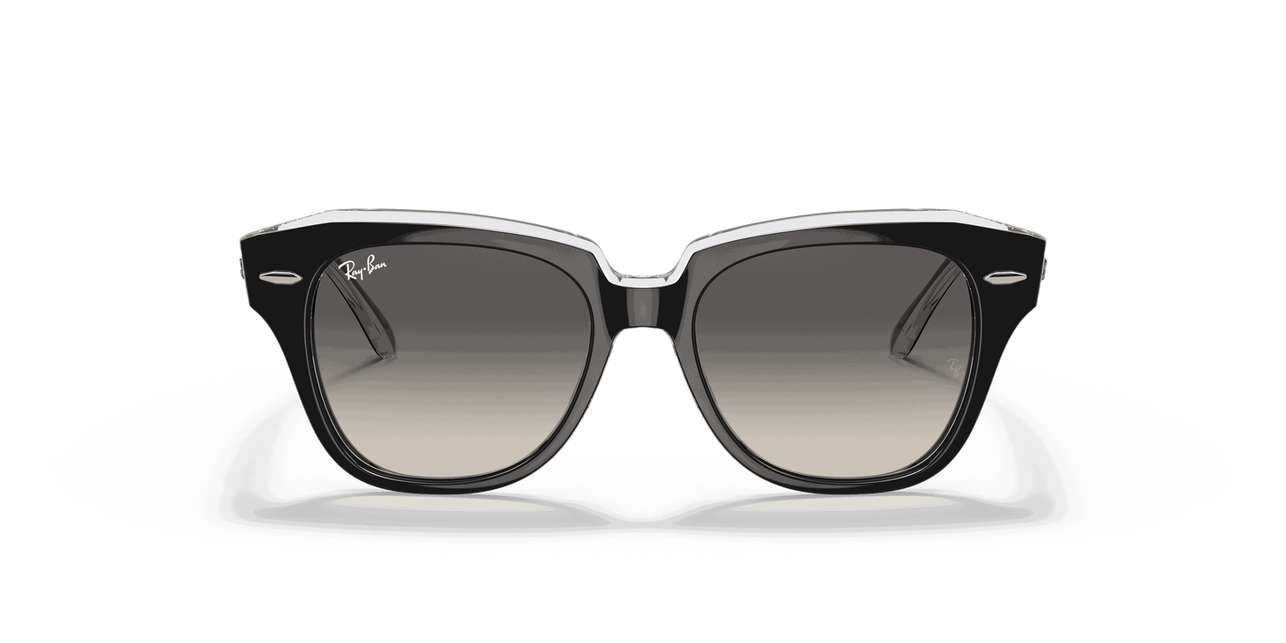 [Grey Gradient Lenses, Polished Black On Transparent Frame]