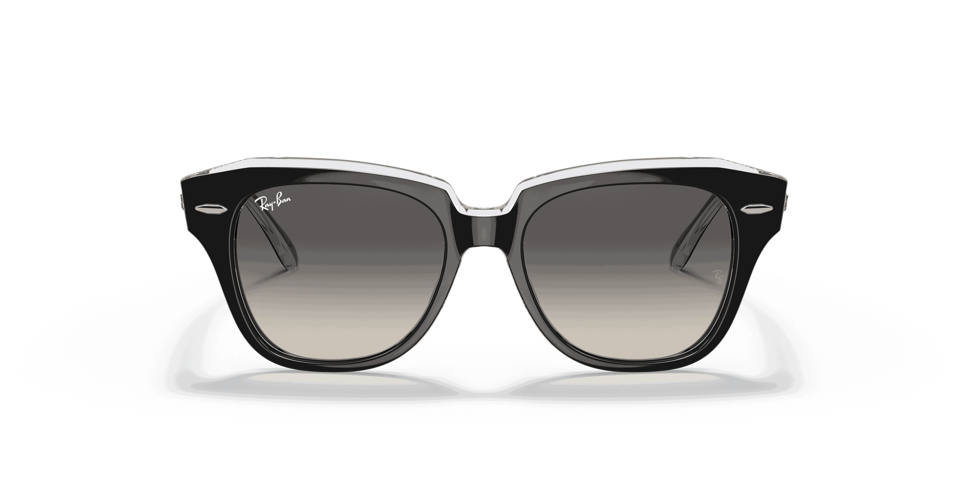 [Grey Gradient Lenses, Polished Black On Transparent Frame]