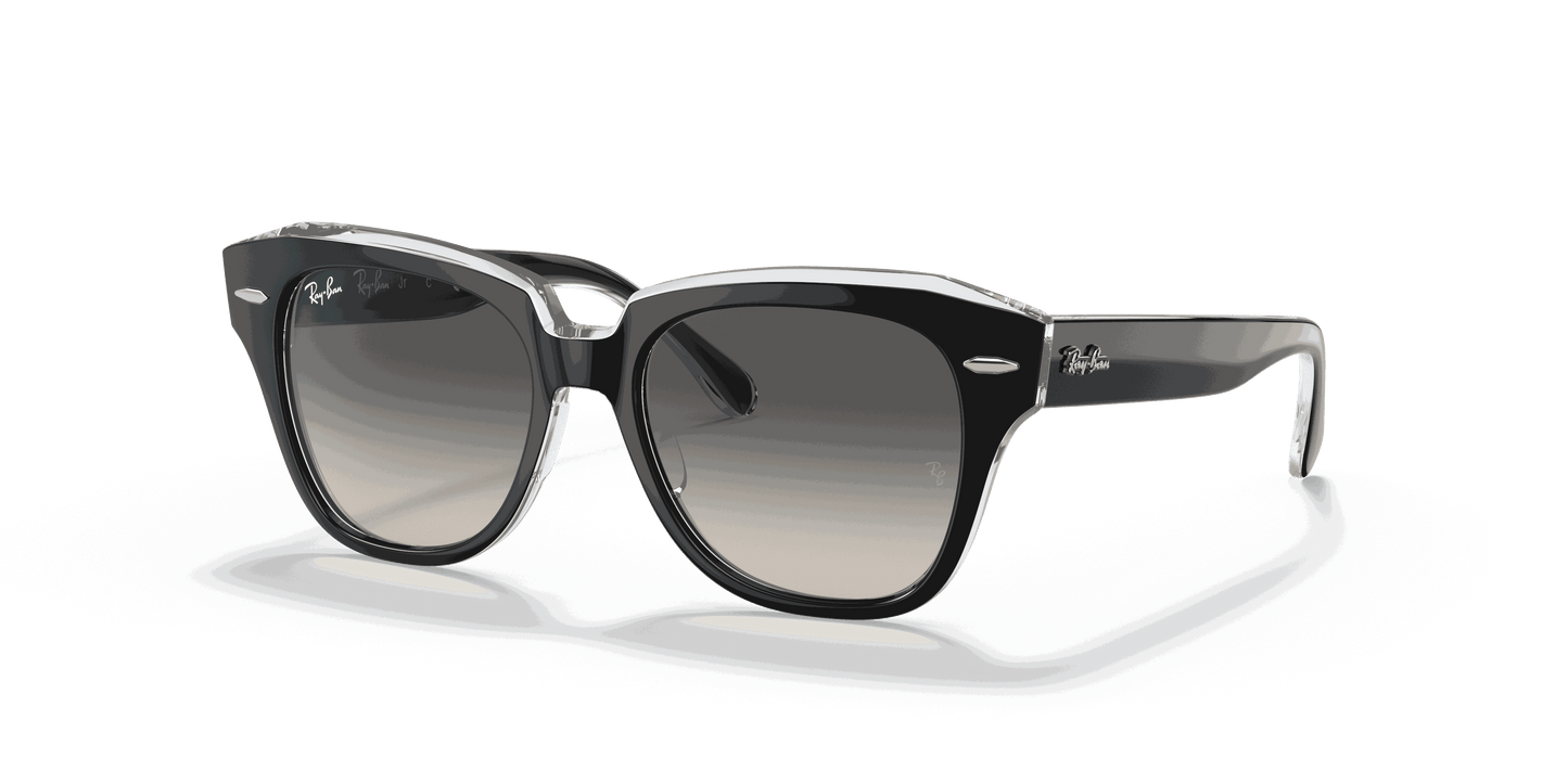 [Grey Gradient Lenses, Polished Black On Transparent Frame]