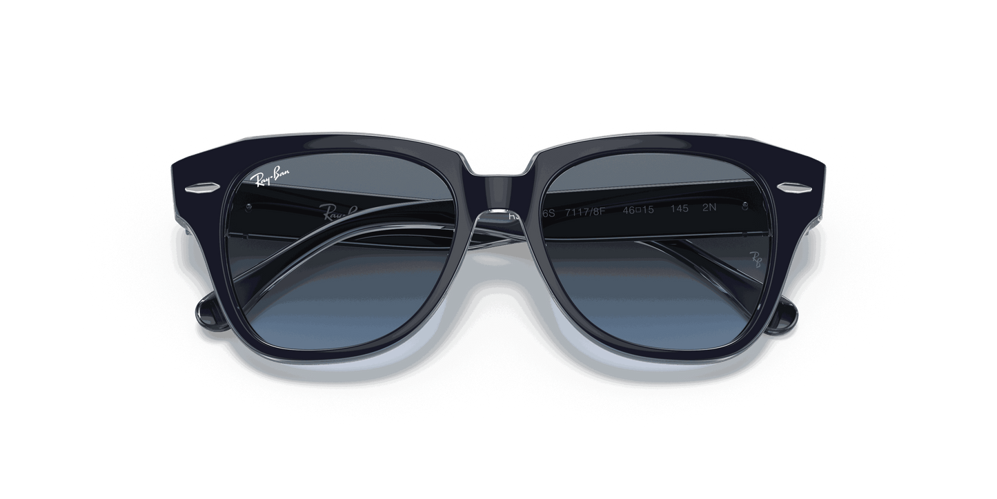 [Blue/Grey Lenses, Polished Blue On Transparent Grey Frame]