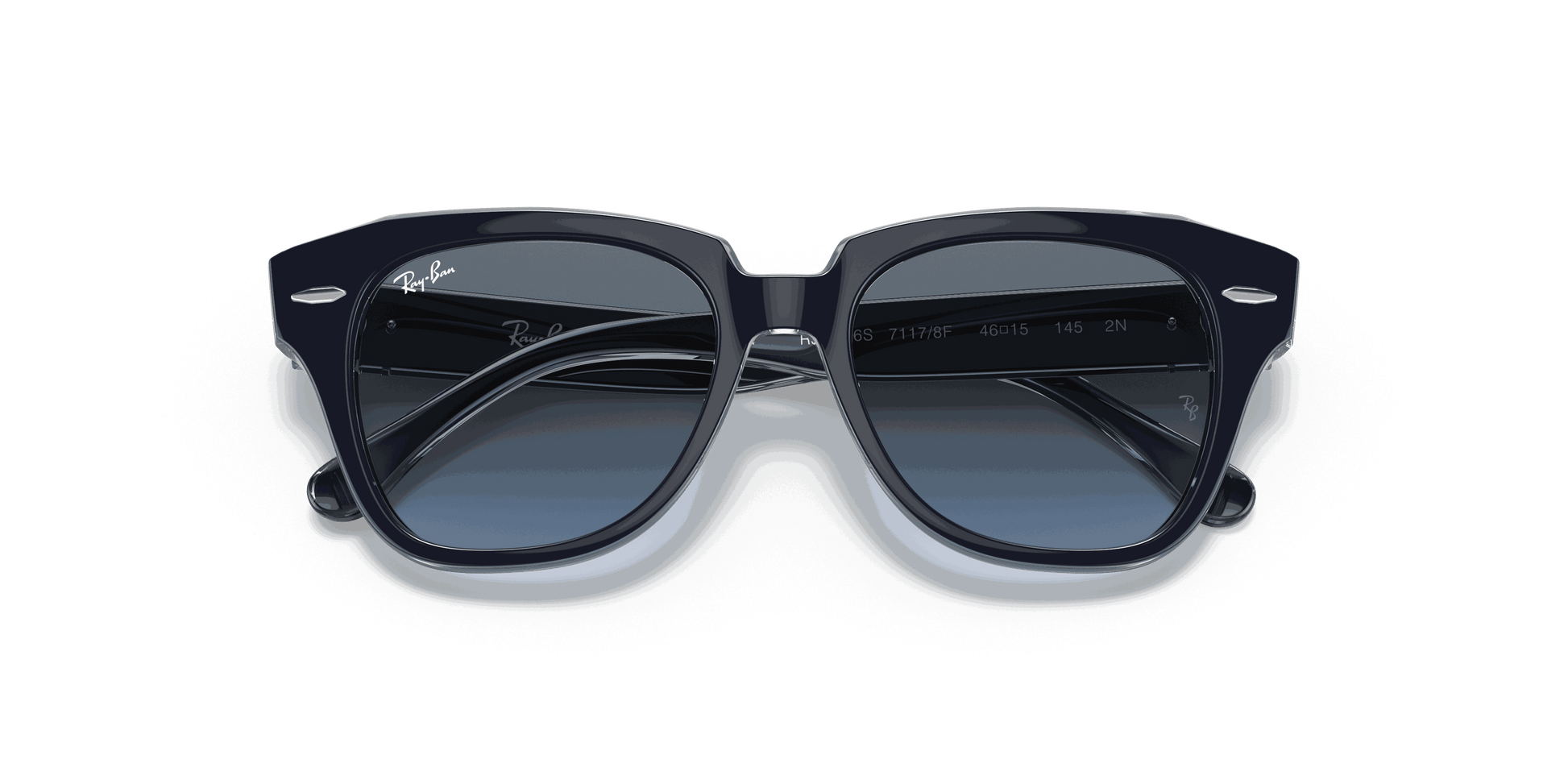 [Blue/Grey Lenses, Polished Blue On Transparent Grey Frame]
