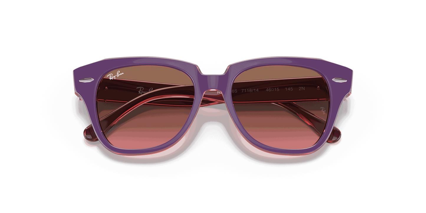 [Pink Gradient Brown Lenses, Polished Violet On Transparent Pink Frame]