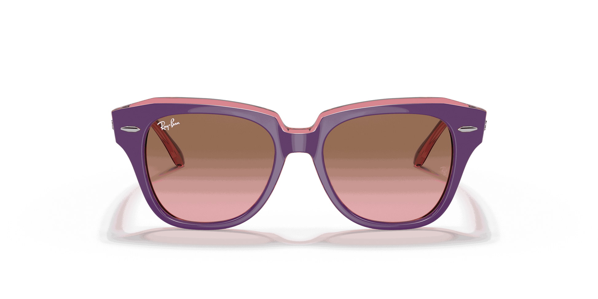 [Pink Gradient Brown Lenses, Polished Violet On Transparent Pink Frame]