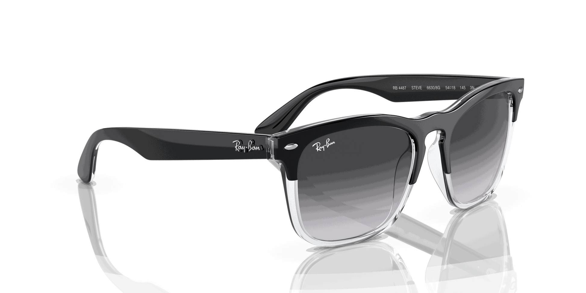 [Grey Lenses, Polished Black On Transparent Frame]