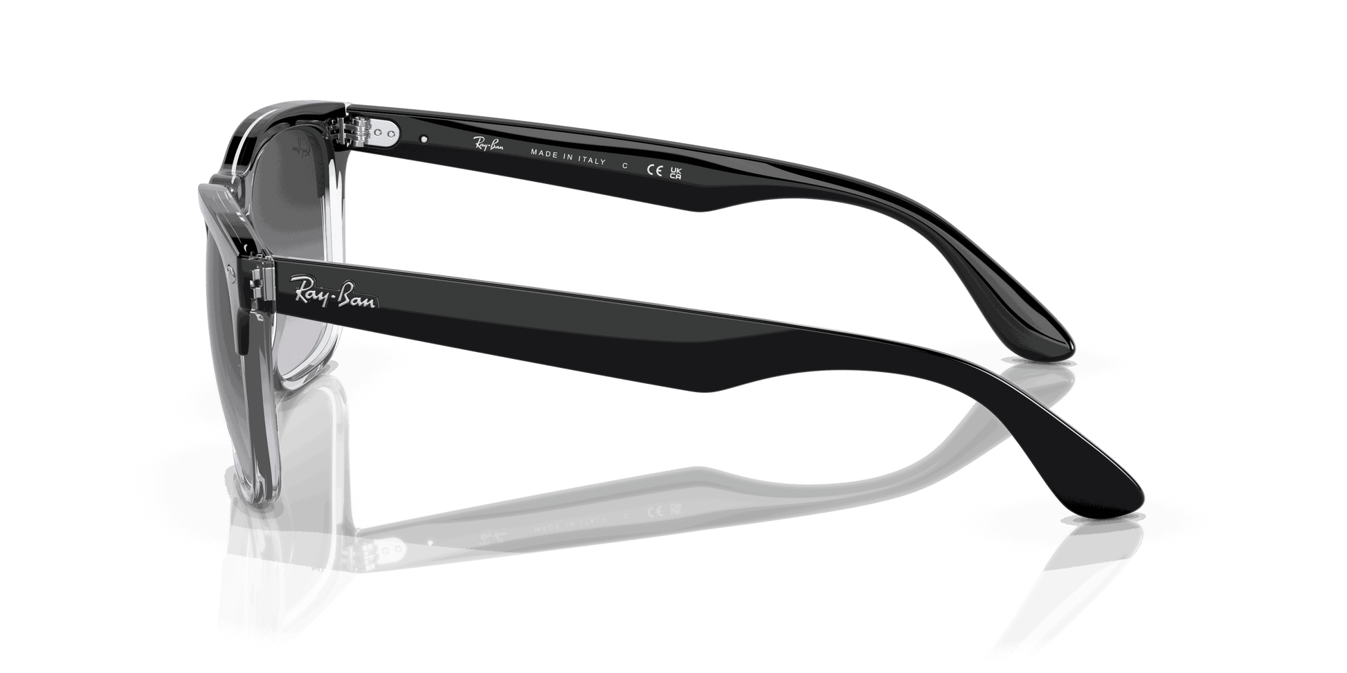 [Grey Lenses, Polished Black On Transparent Frame]