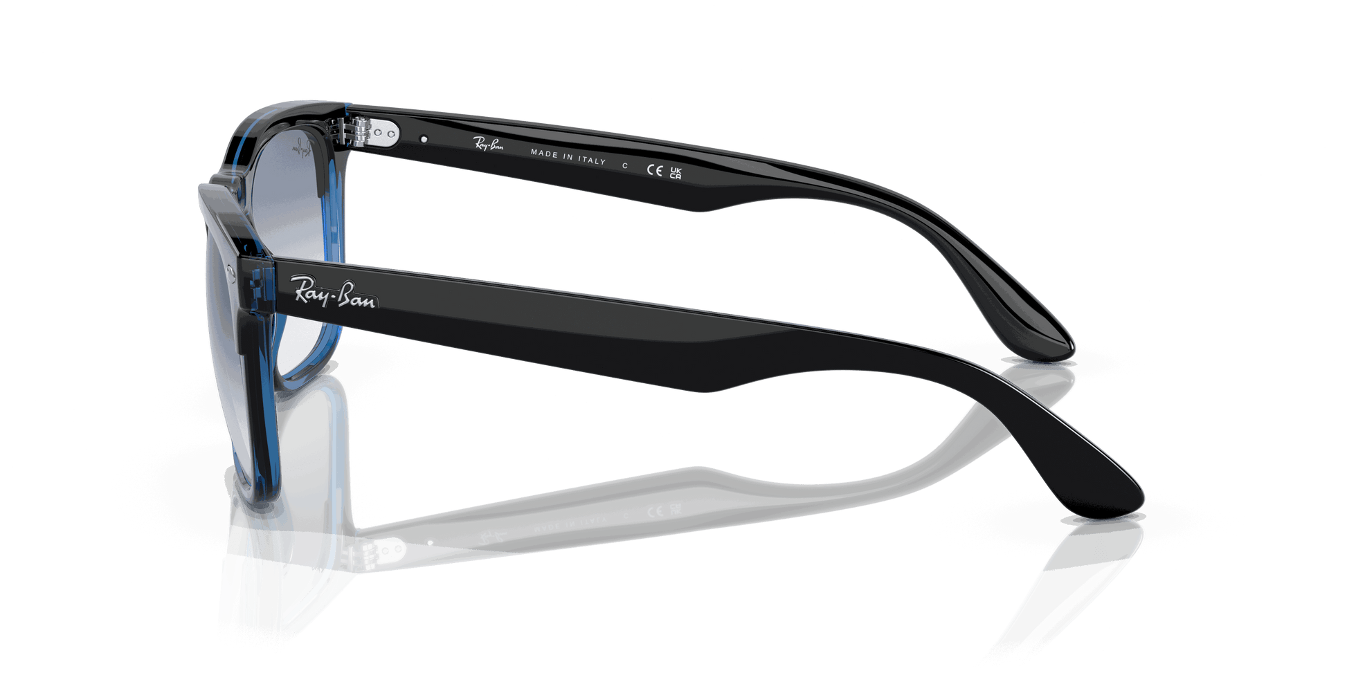 [Blue Lenses, Polished Black On Blue Frame]