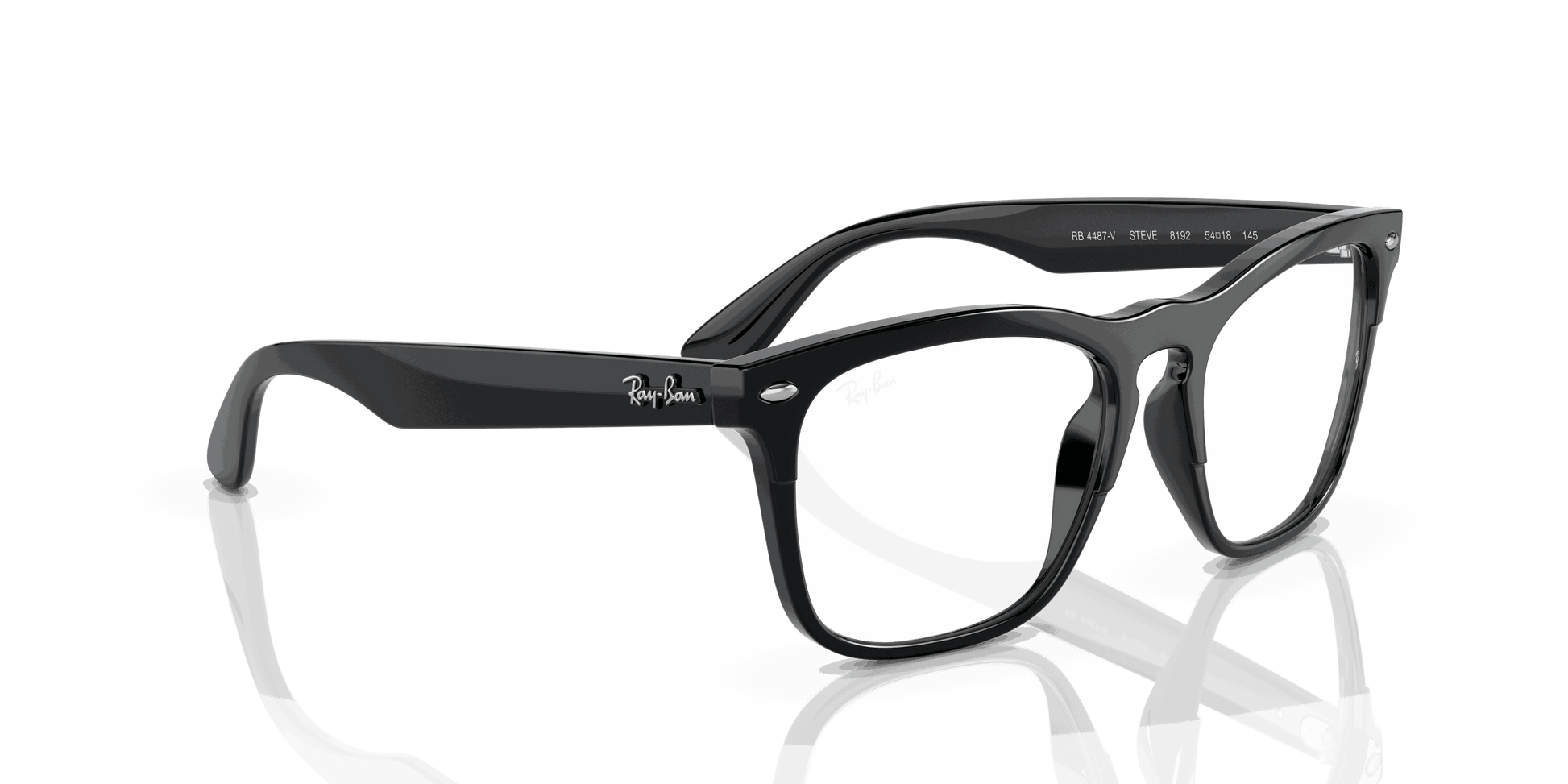 [Clear Lenses, Polished Black Frame]