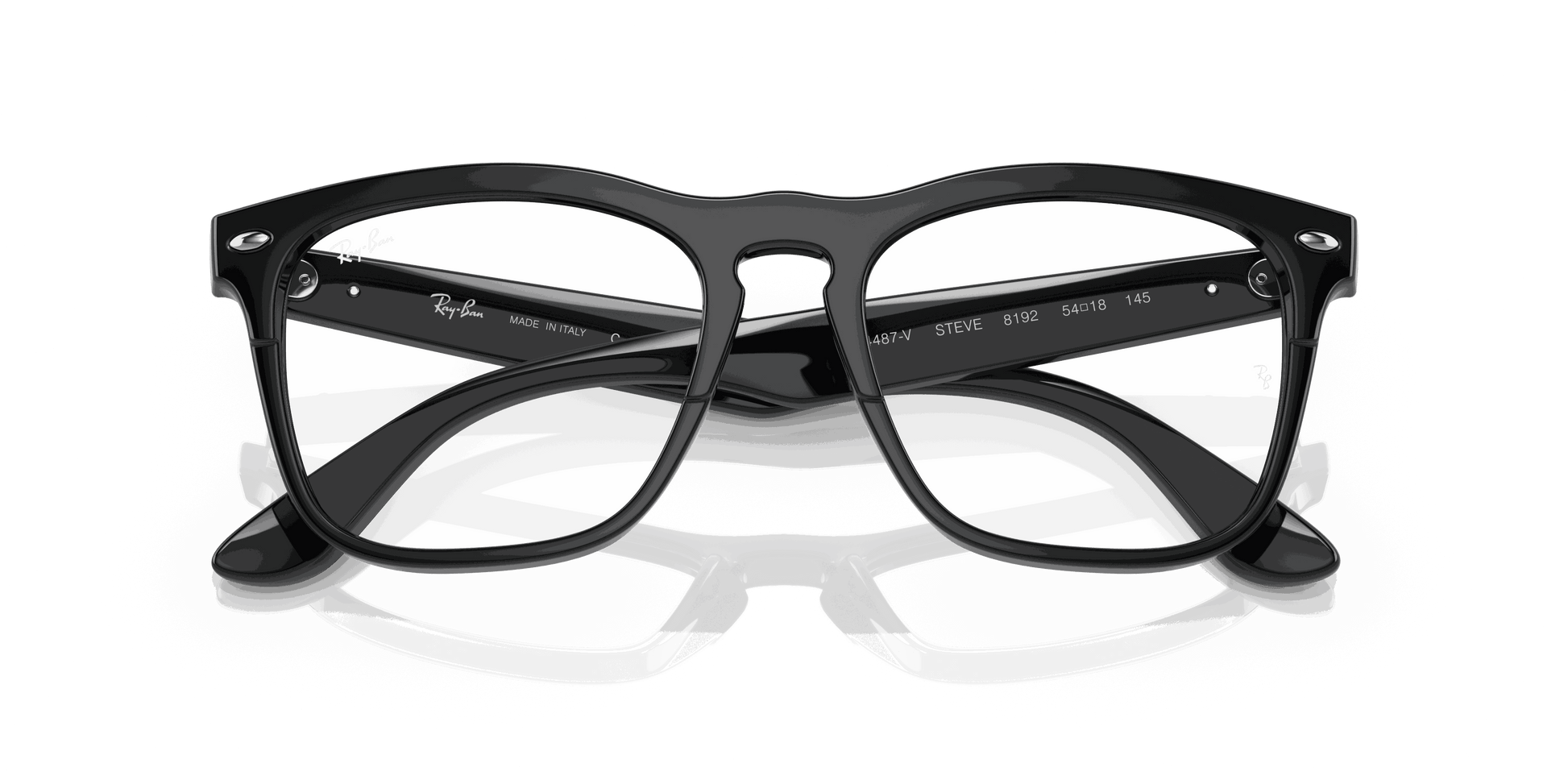 [Clear Lenses, Polished Black Frame]
