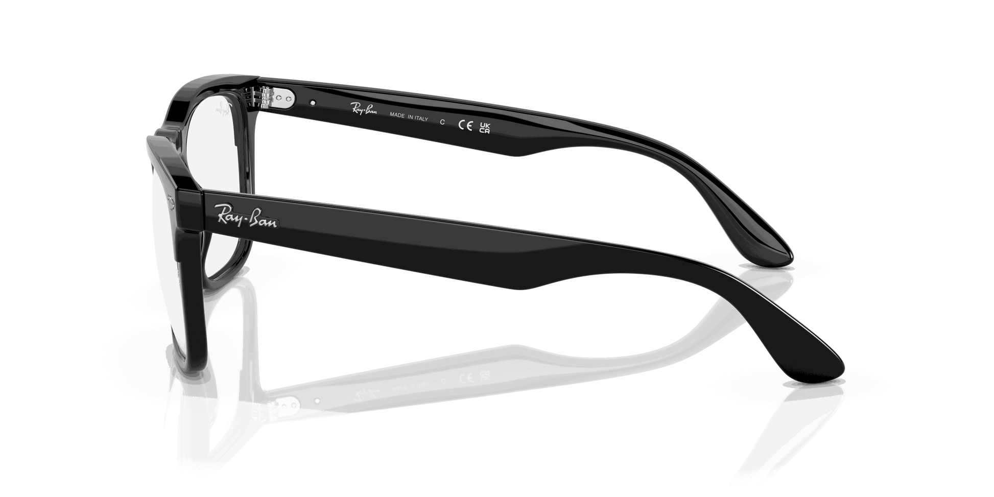 [Clear Lenses, Polished Black Frame]