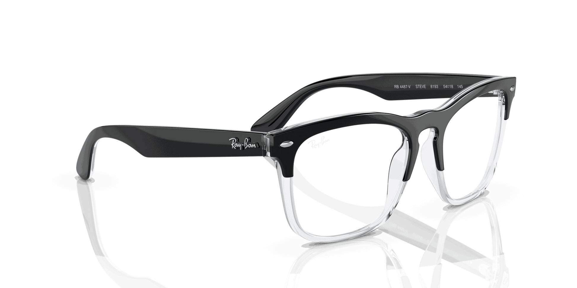 [Clear Lenses, Polished Black On Transparent Frame]