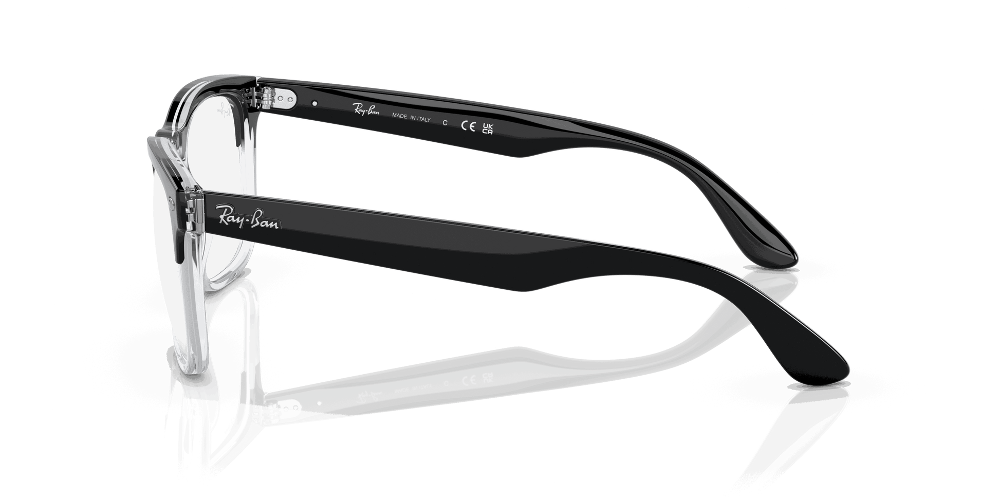 [Clear Lenses, Polished Black On Transparent Frame]