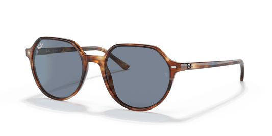 [Blue Lenses, Polished Striped Havana Frame]