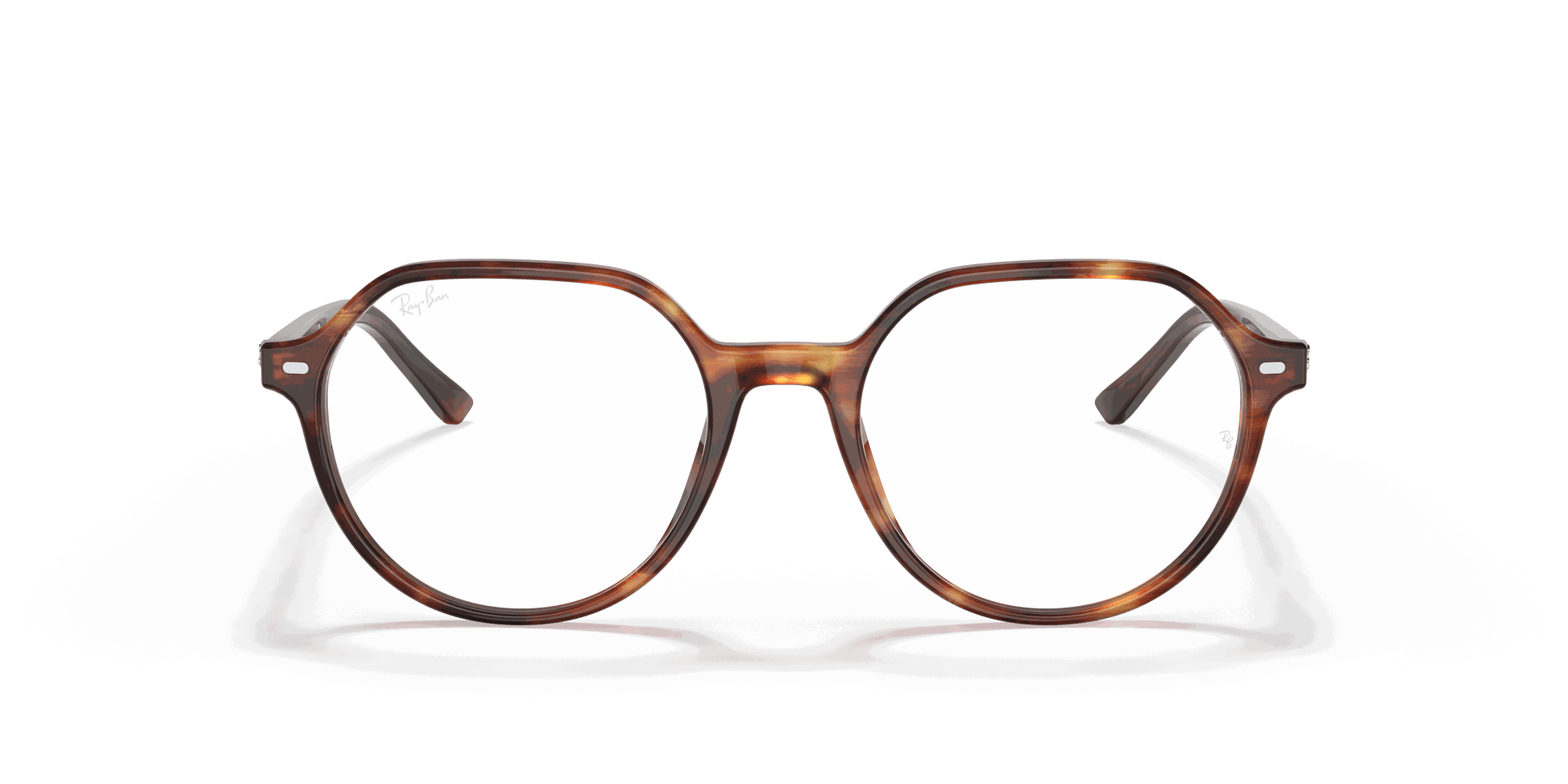 [Clear Lenses, Polished Striped Havana Frame]