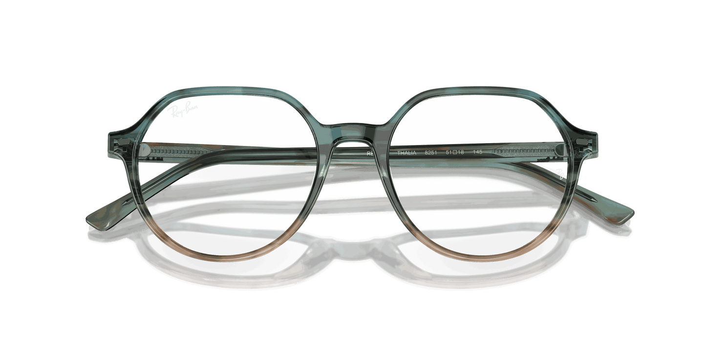[Clear Lenses, Polished Striped Blue & Green Frame]