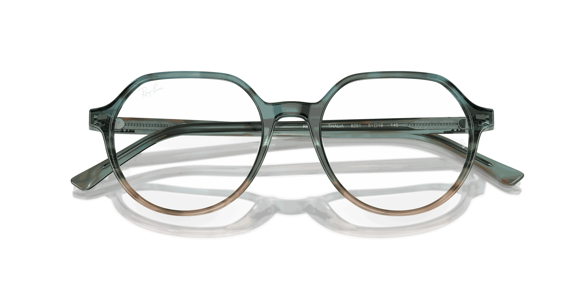 [Clear Lenses, Polished Striped Blue & Green Frame]