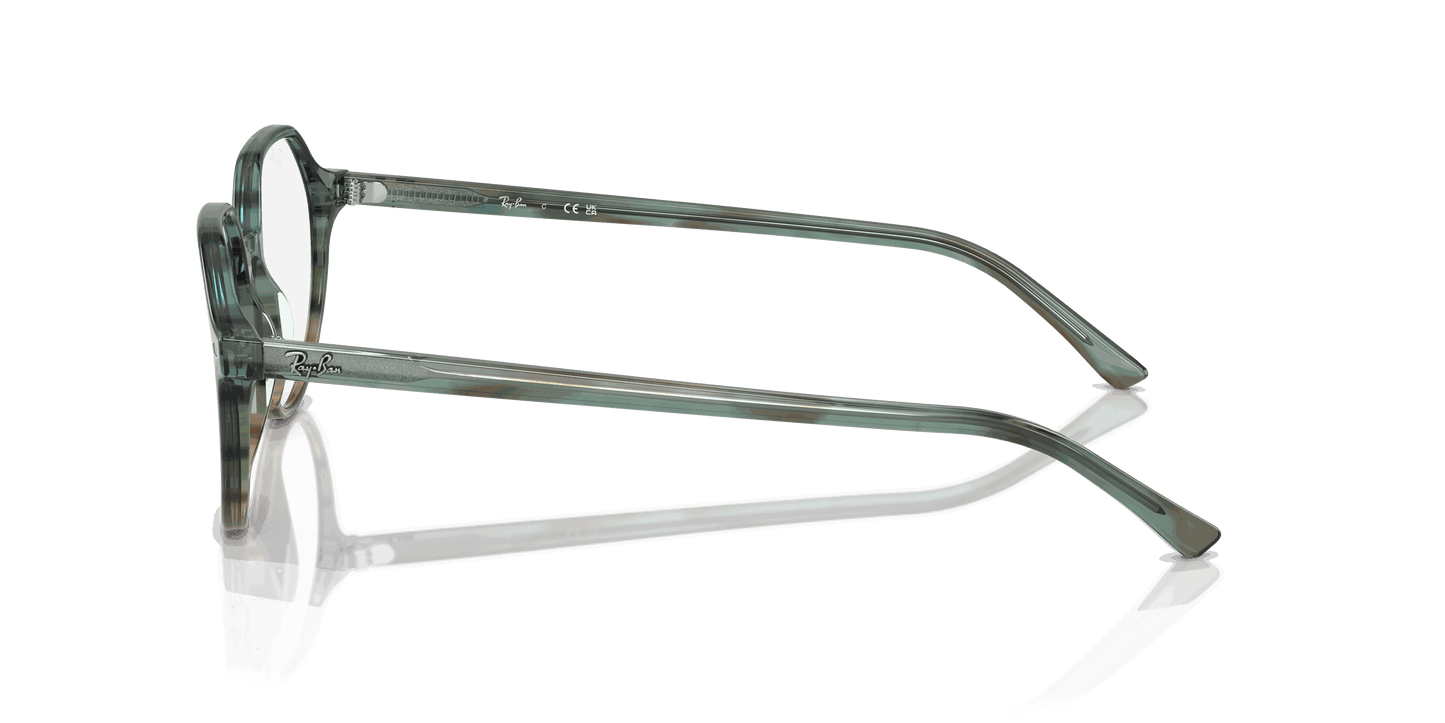 [Clear Lenses, Polished Striped Blue & Green Frame]