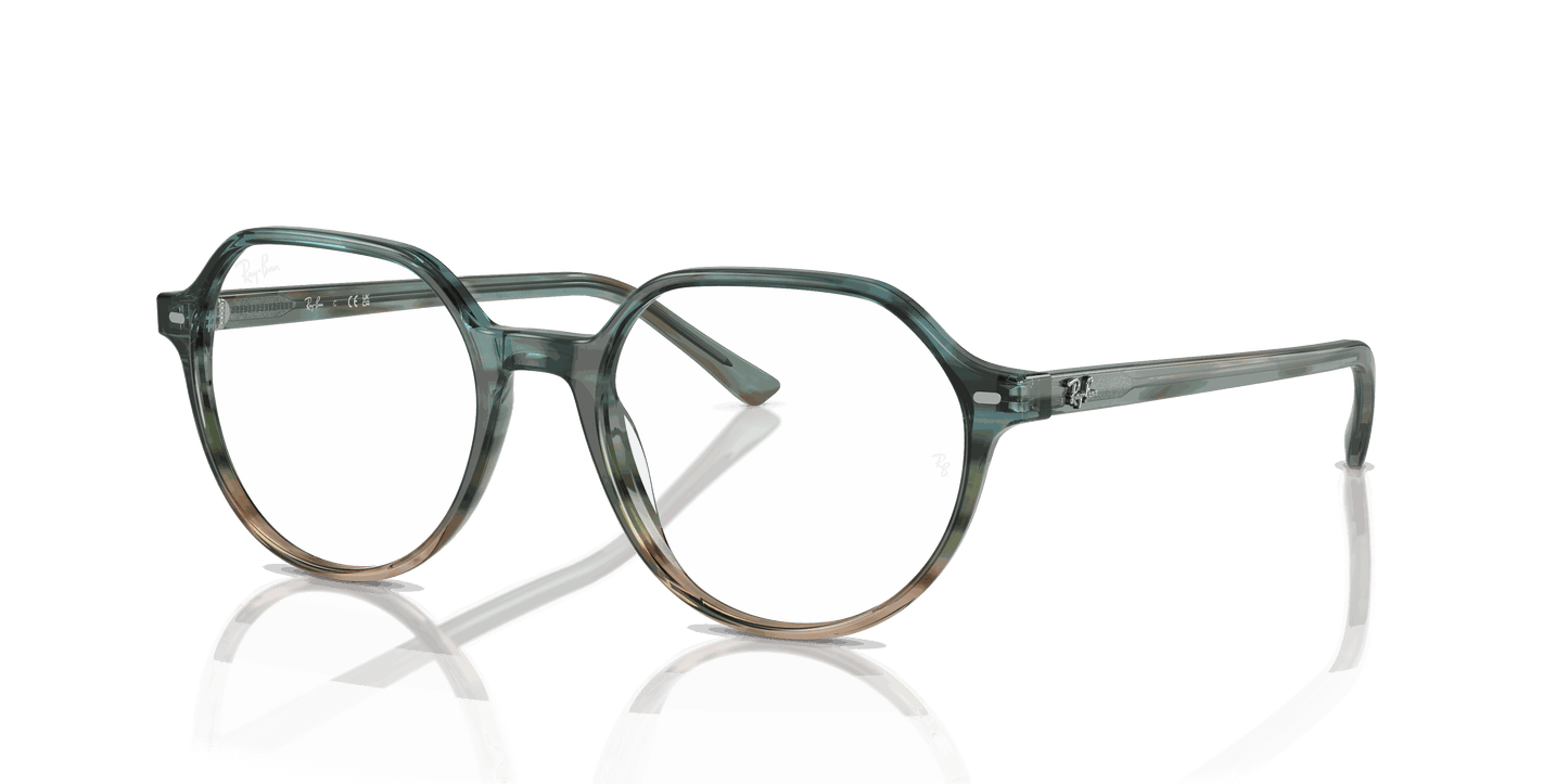 [Clear Lenses, Polished Striped Blue & Green Frame]