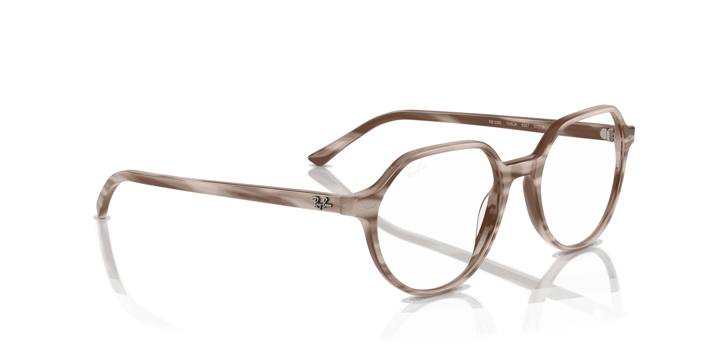 [Clear Lenses, Polished Striped Beige Frame]
