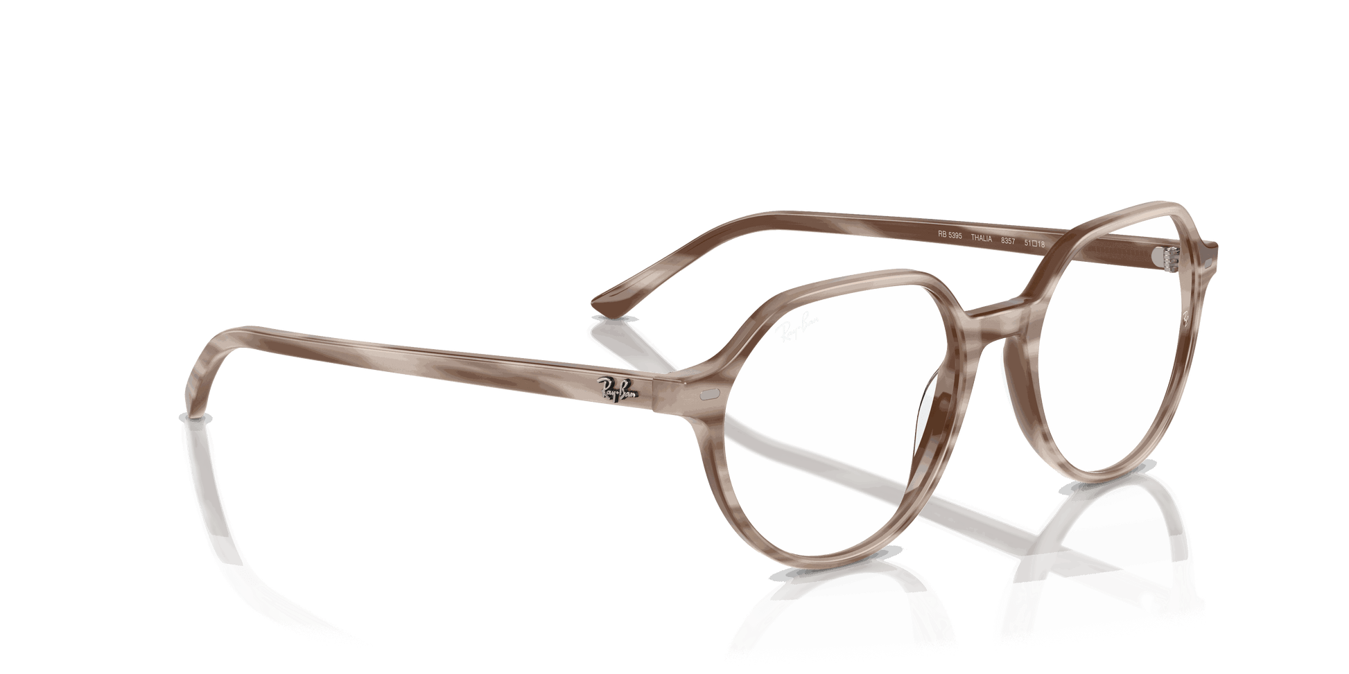 [Clear Lenses, Polished Striped Beige Frame]