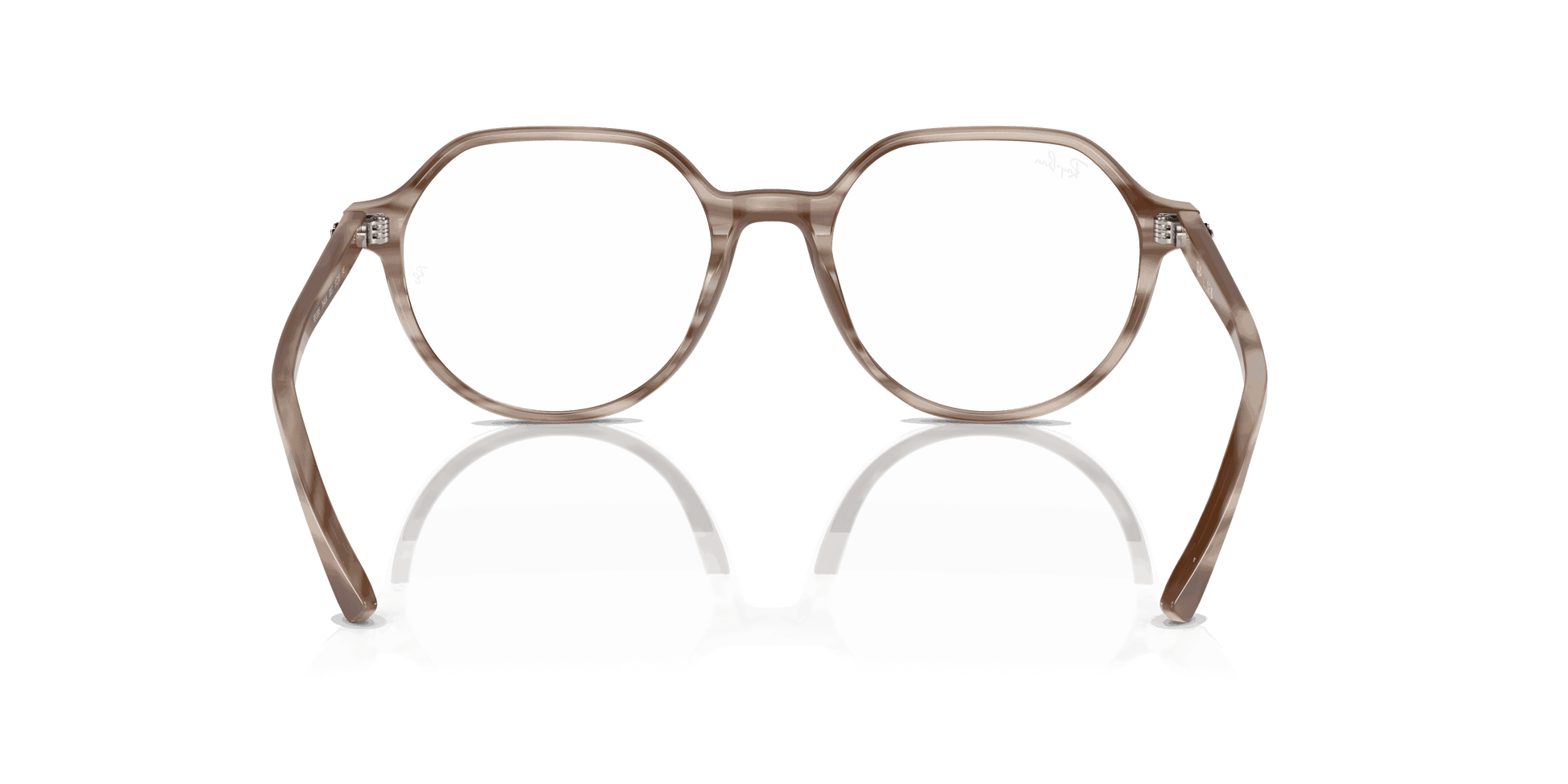 [Clear Lenses, Polished Striped Beige Frame]