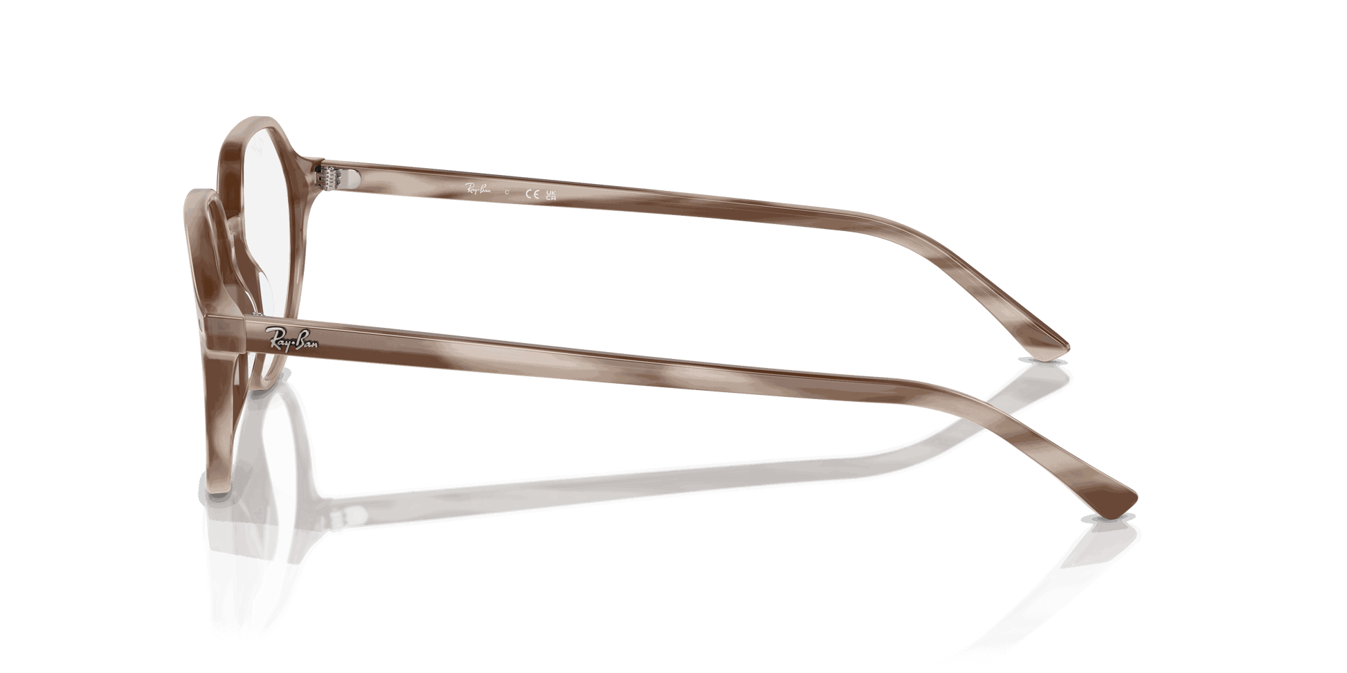 [Clear Lenses, Polished Striped Beige Frame]