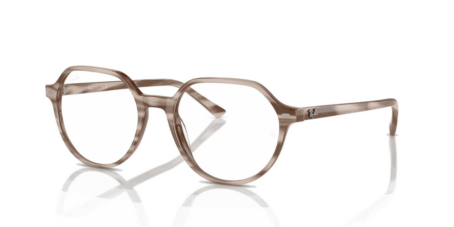 [Clear Lenses, Polished Striped Beige Frame]
