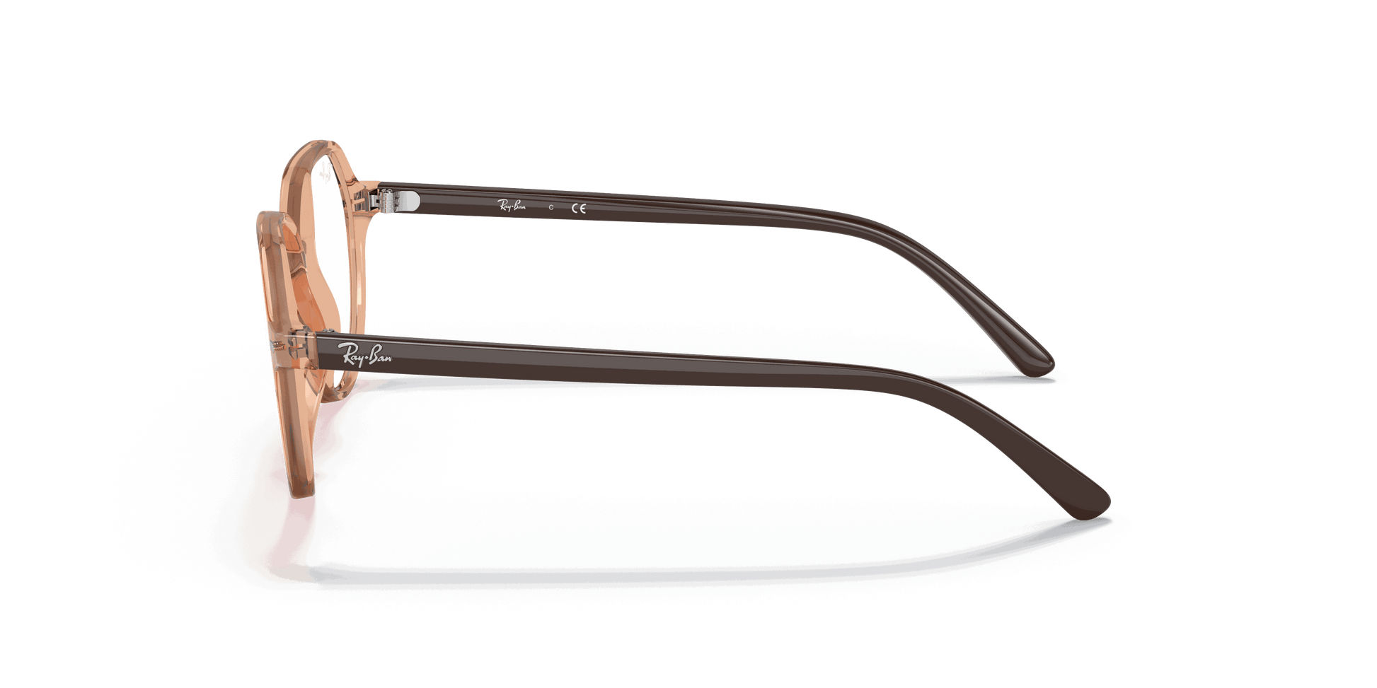 [Clear Lenses, Polished Transparent Brown Frame]