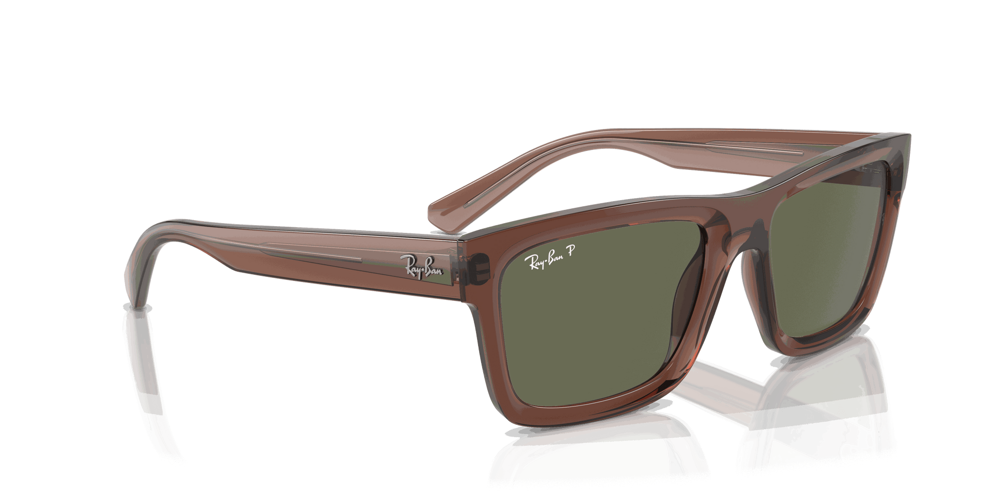 [Dark Green Lenses, Polished Transparent Brown Frame]