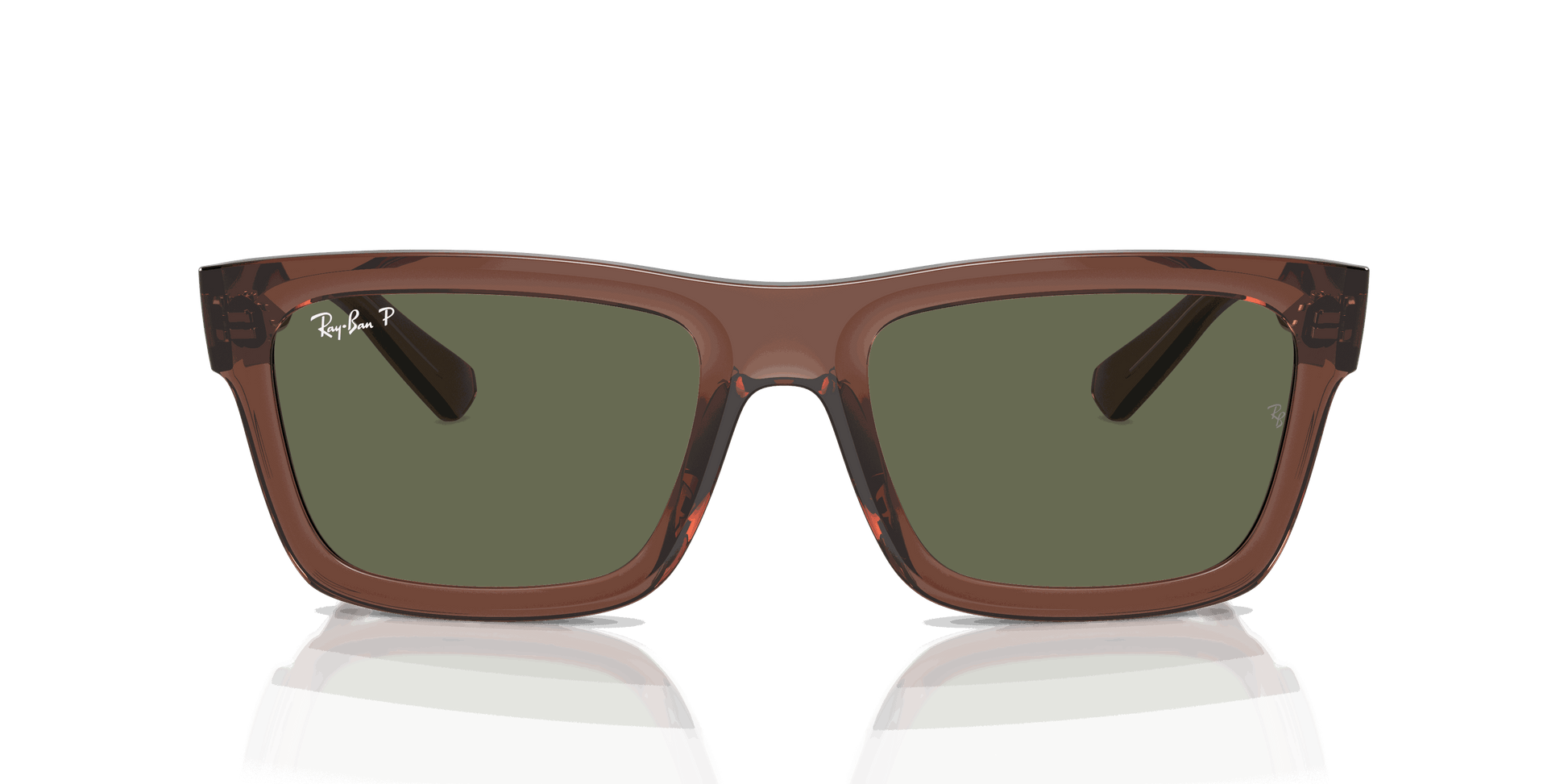 [Dark Green Lenses, Polished Transparent Brown Frame]