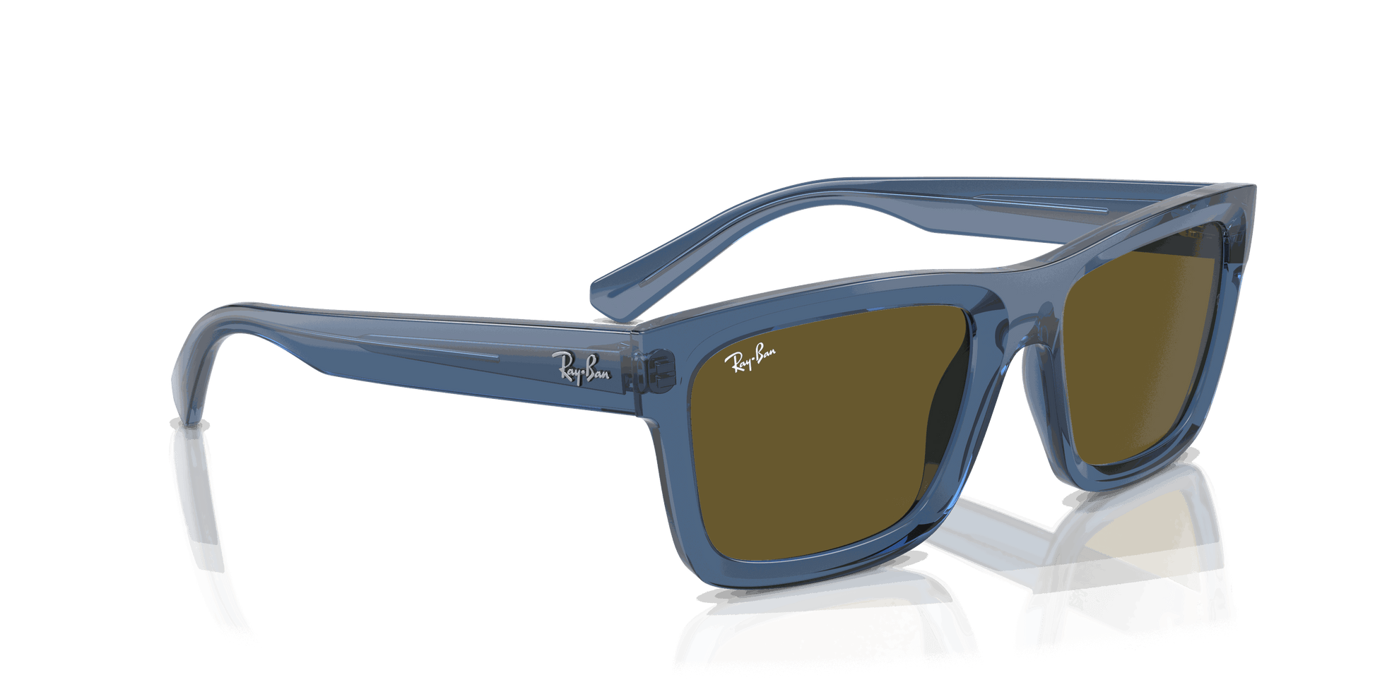 [Dark Brown Lenses, Polished Transparent Dark Blue Frame]