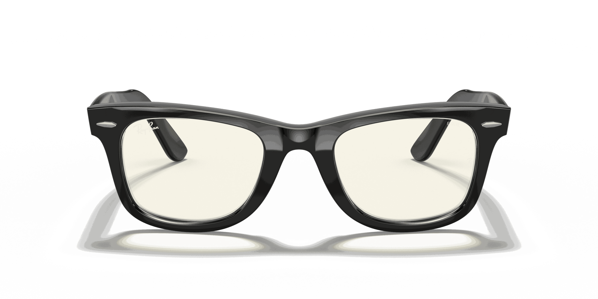 [Clear Grey Lenses, Polished Black Frame]