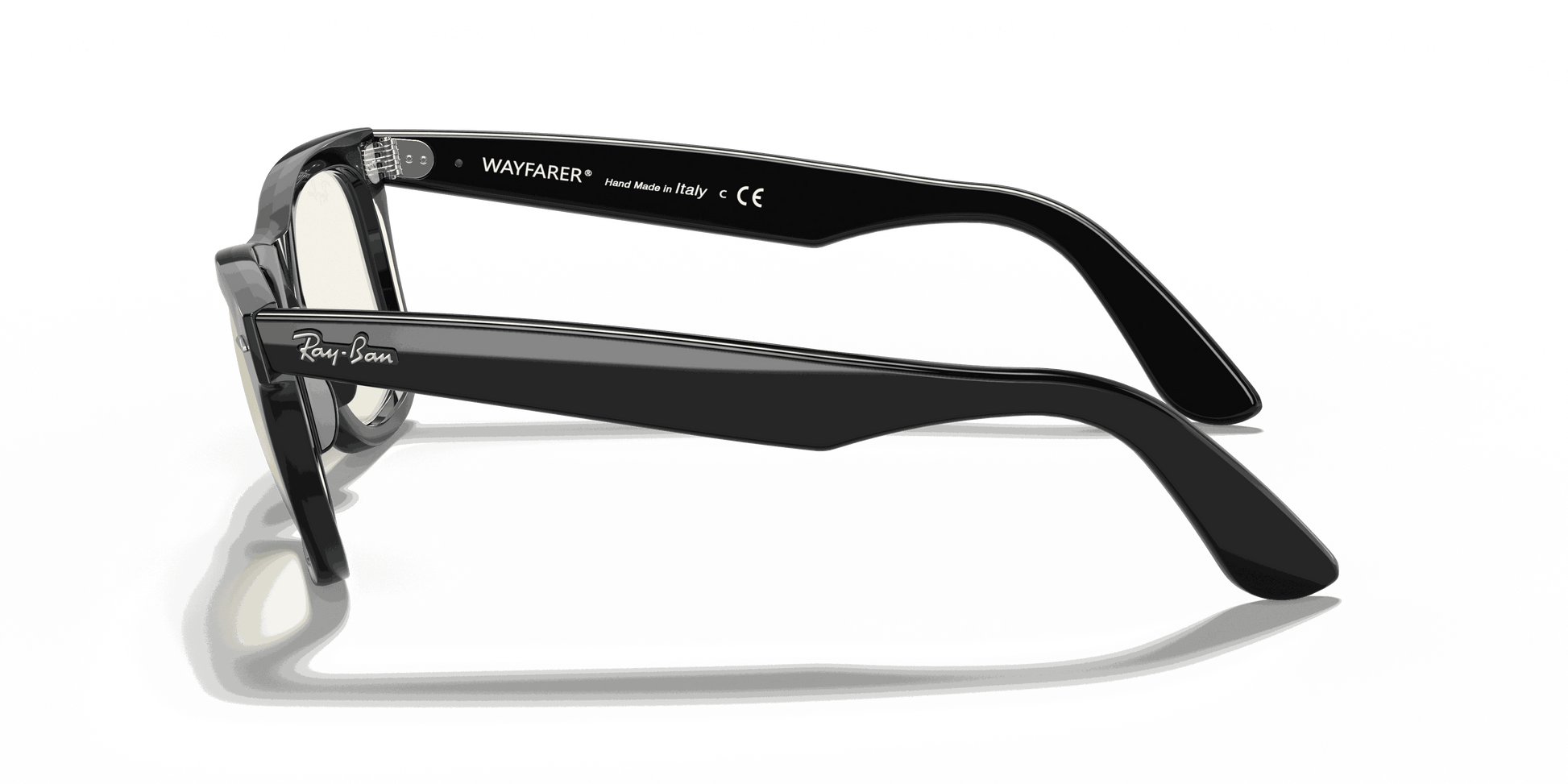 [Clear Grey Lenses, Polished Black Frame]