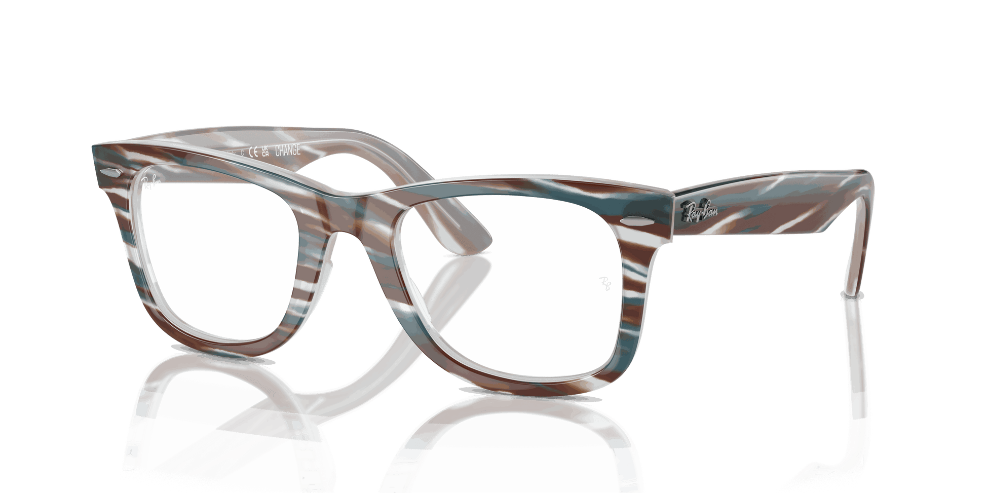 [Clear Lenses, Polished Photo Striped Light Blue Frame]