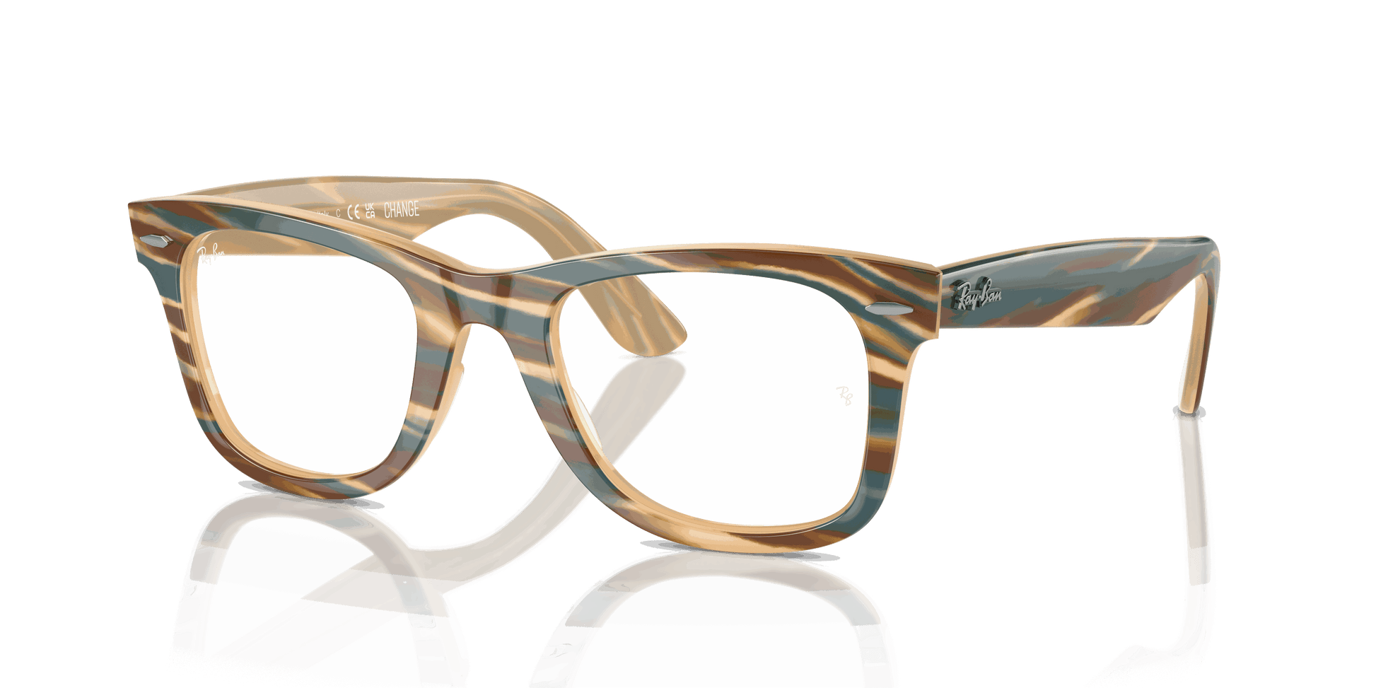 [Clear Lenses, Polished Photo Striped Brown Frame]