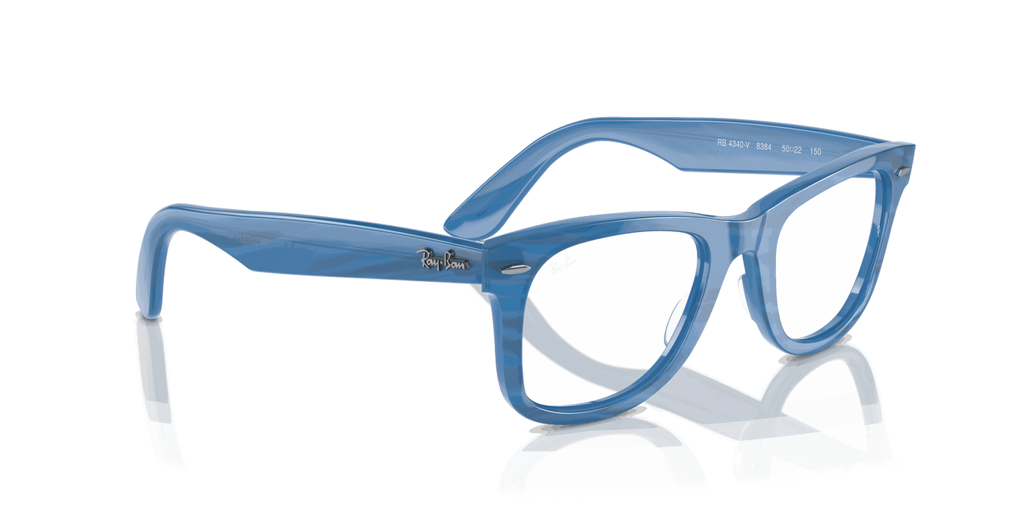 [Clear Lenses, Polished Photo Striped Blue Frame]
